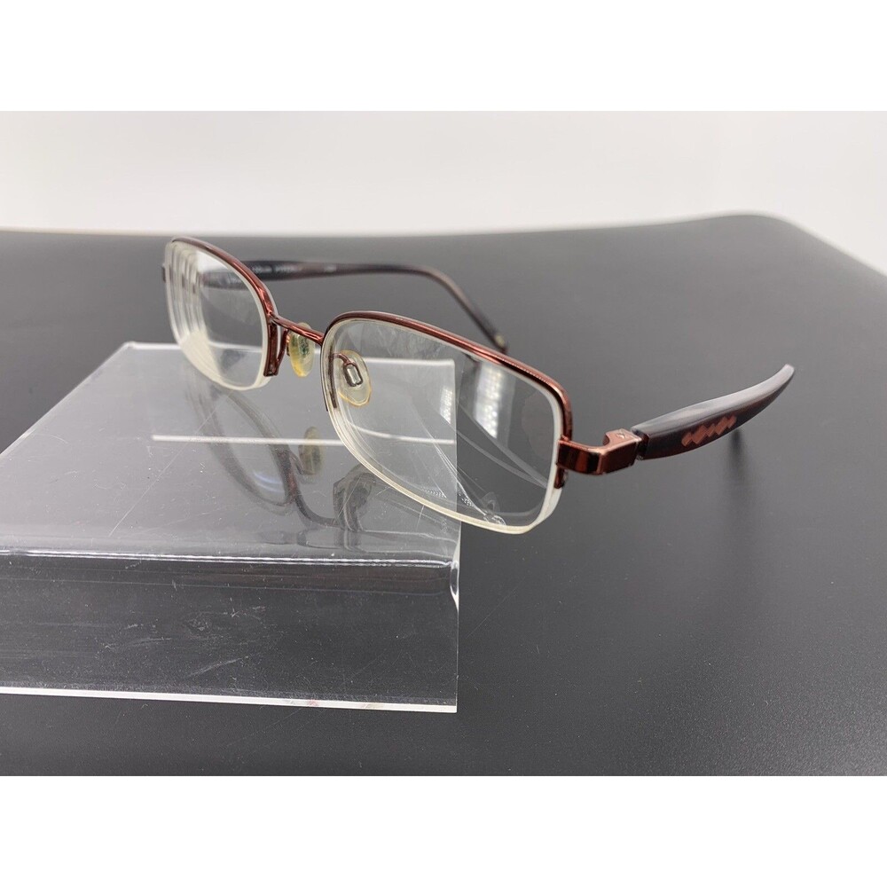 Ellen Tracy 130-51–18 Burgundy Half Rim Eyeglasses-Frames Only- (C6-10)